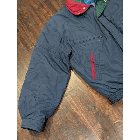 Vintage Towncraft Jacket Mens Large Blue‎ Insulated Bomber Quilted Zip Snap 90s - Picture 7 of 13